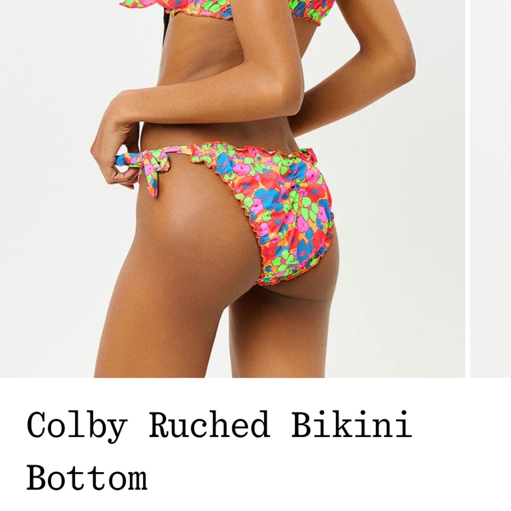 Frankie’s Bikinis Groovy “Colby” Ruched Bikini Bottom